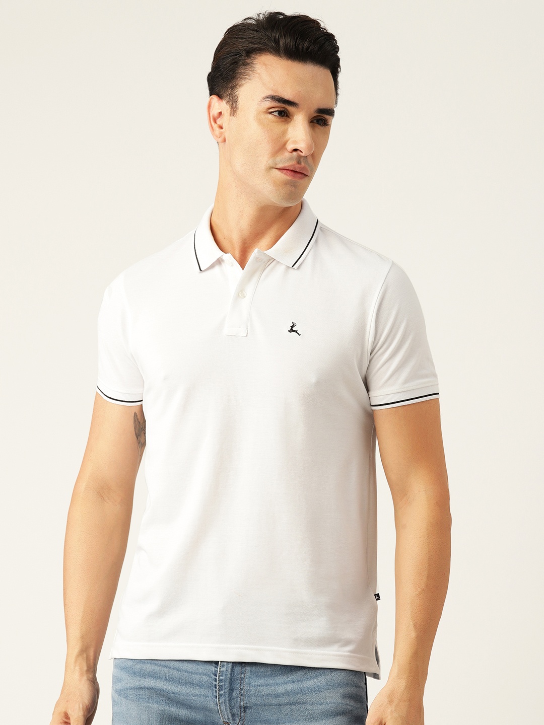 

Parx Men Solid Polo Collar T-shirt, White