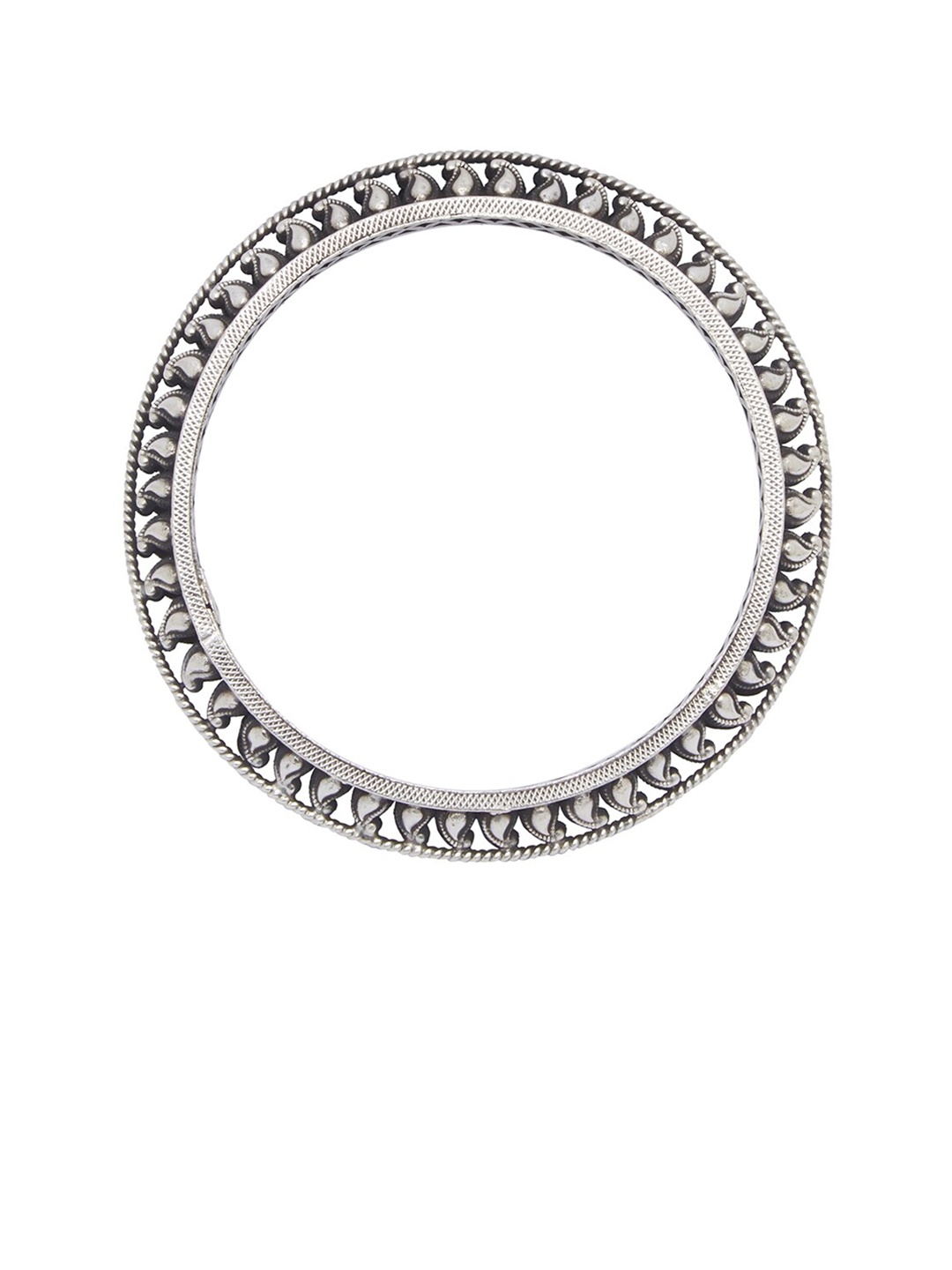 

ahilya 92.5 Sterling Silver Silver-Plated Designed Bangle