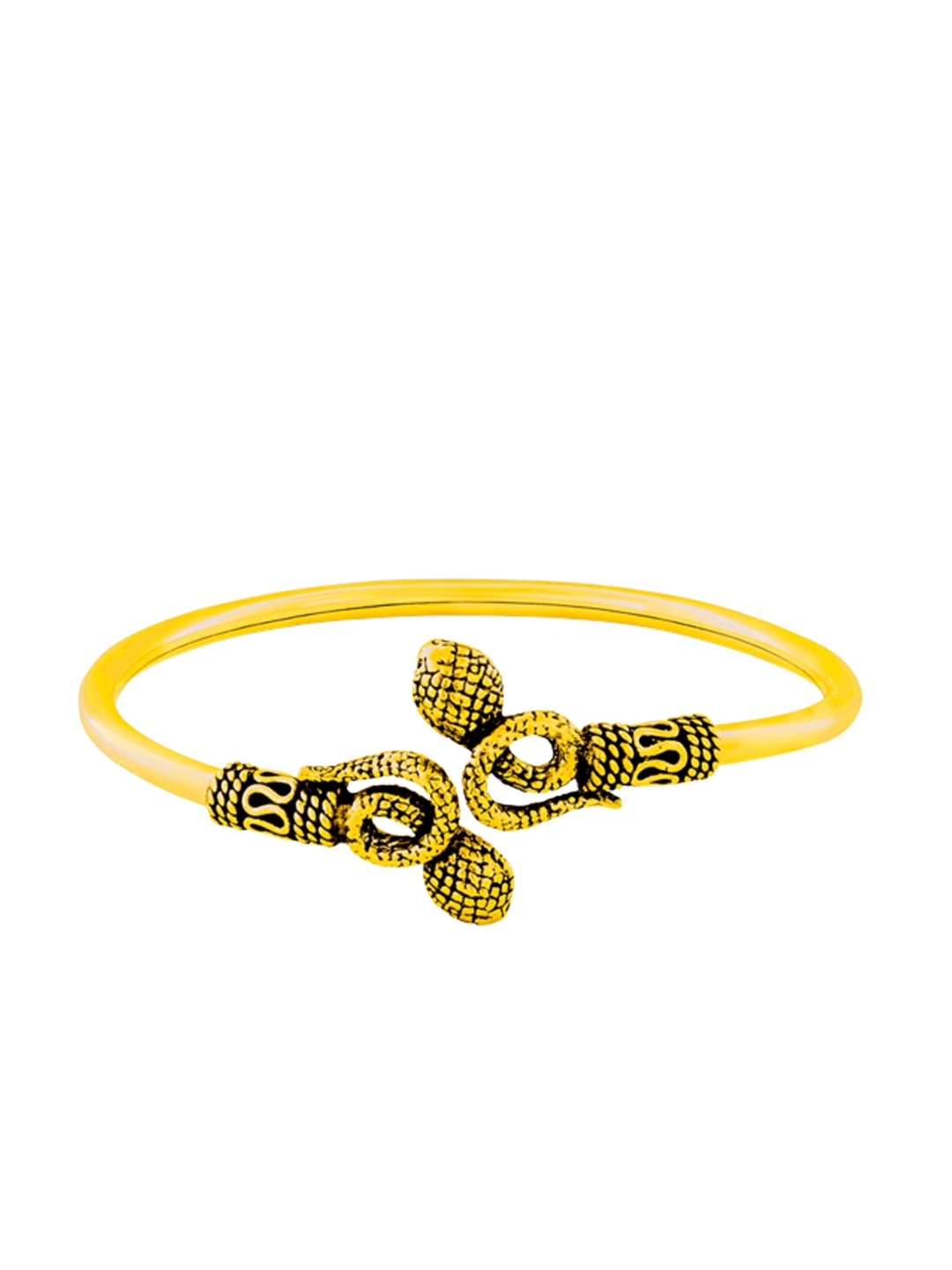 

ahilya 92.5 Sterling Silver Gold-Plated Shesha Kada Bangle