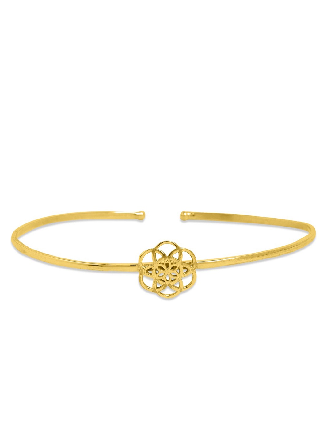 

ahilya 92.5 Sterling Silver Gold-Plated Eternity Kada Bangle