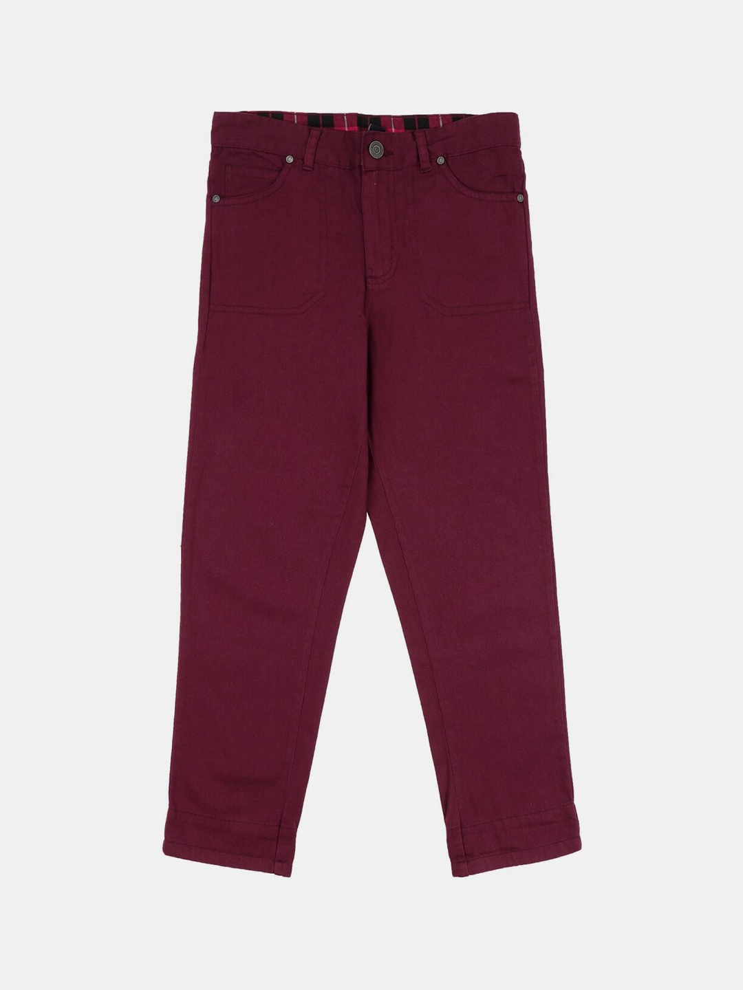 

V-Mart Boys Mid Rise Classic Cotton Trousers, Red
