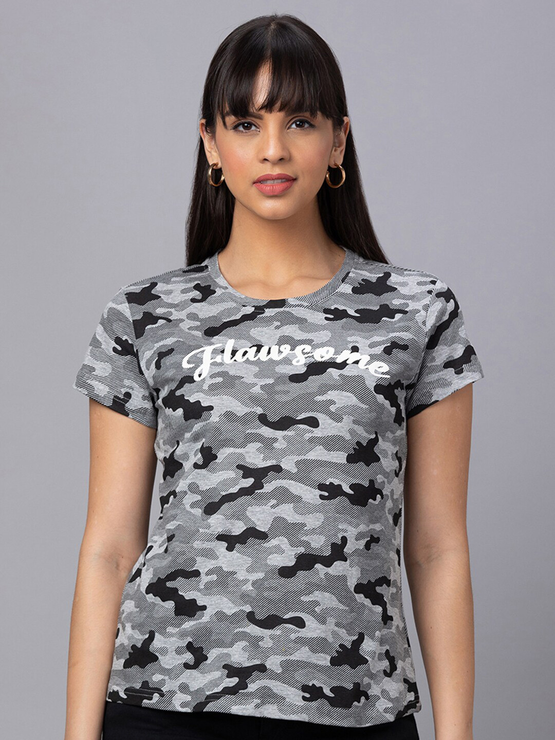 

Globus Camouflage Printed Pure Cotton T-shirt, Black