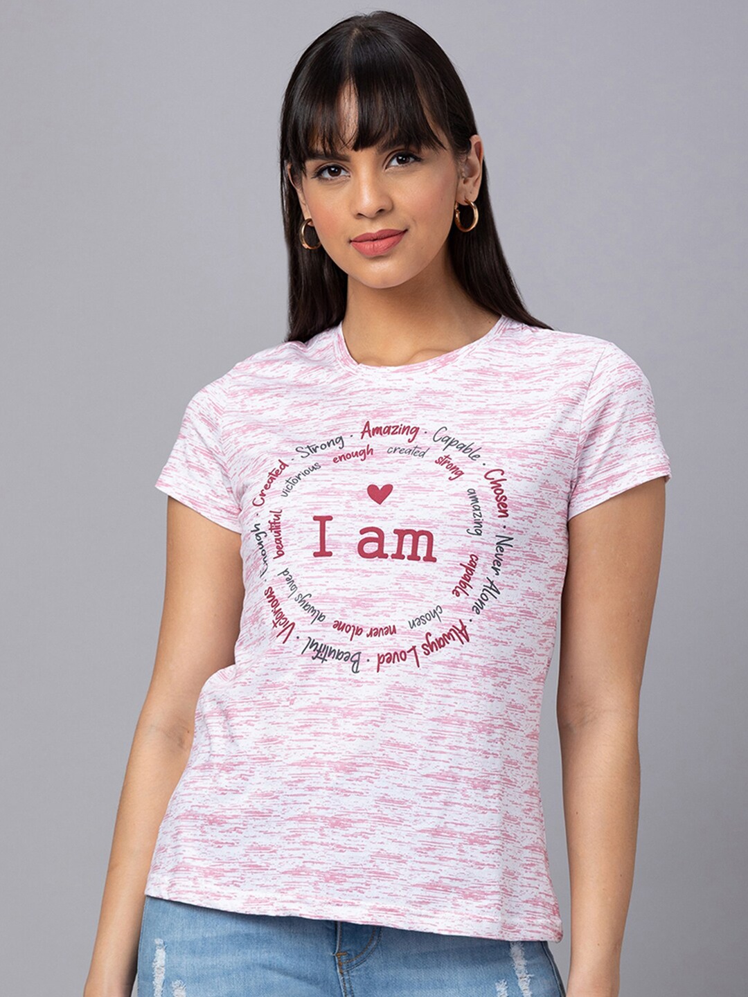 

Globus Typography Printed Pure Cotton T-shirt, Pink