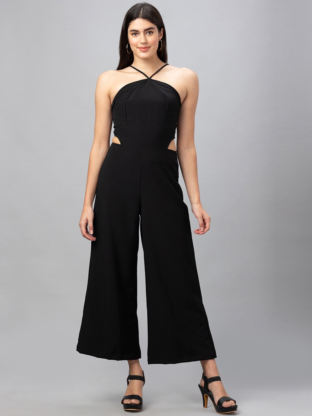 

Globus Cut-Out Detail Basic Jumpsuit, Black
