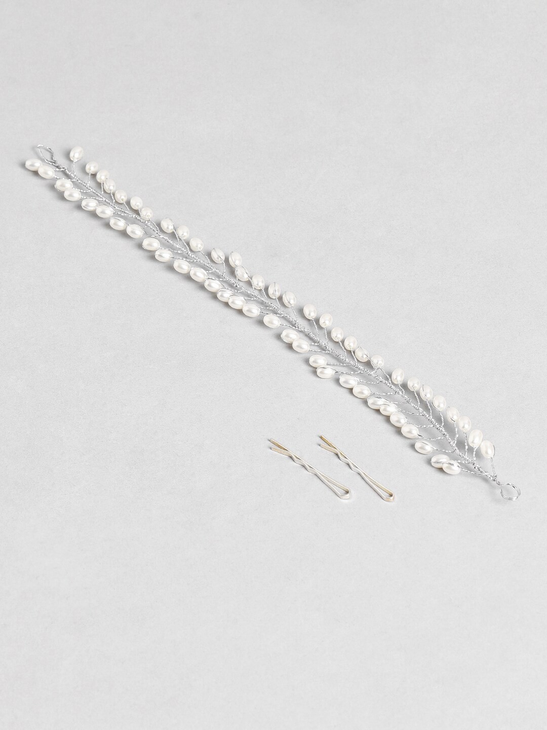 

EL REGALO Women Set of 2 Embellished Hair Accessory Set, White