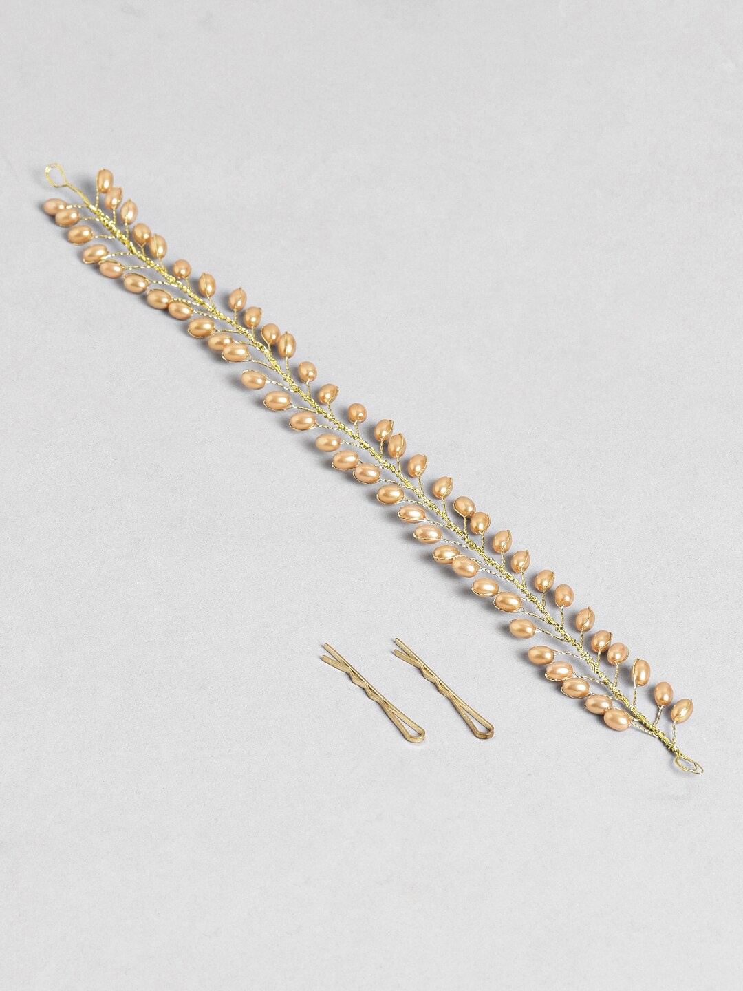 

EL REGALO Women Set of 2 Beaded Hair Accessory Set, Gold