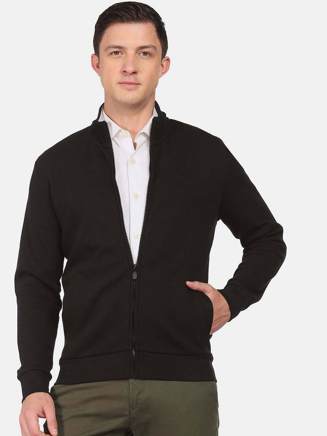 

Arrow Sport Men Mock Collar Sweatshirt, Black