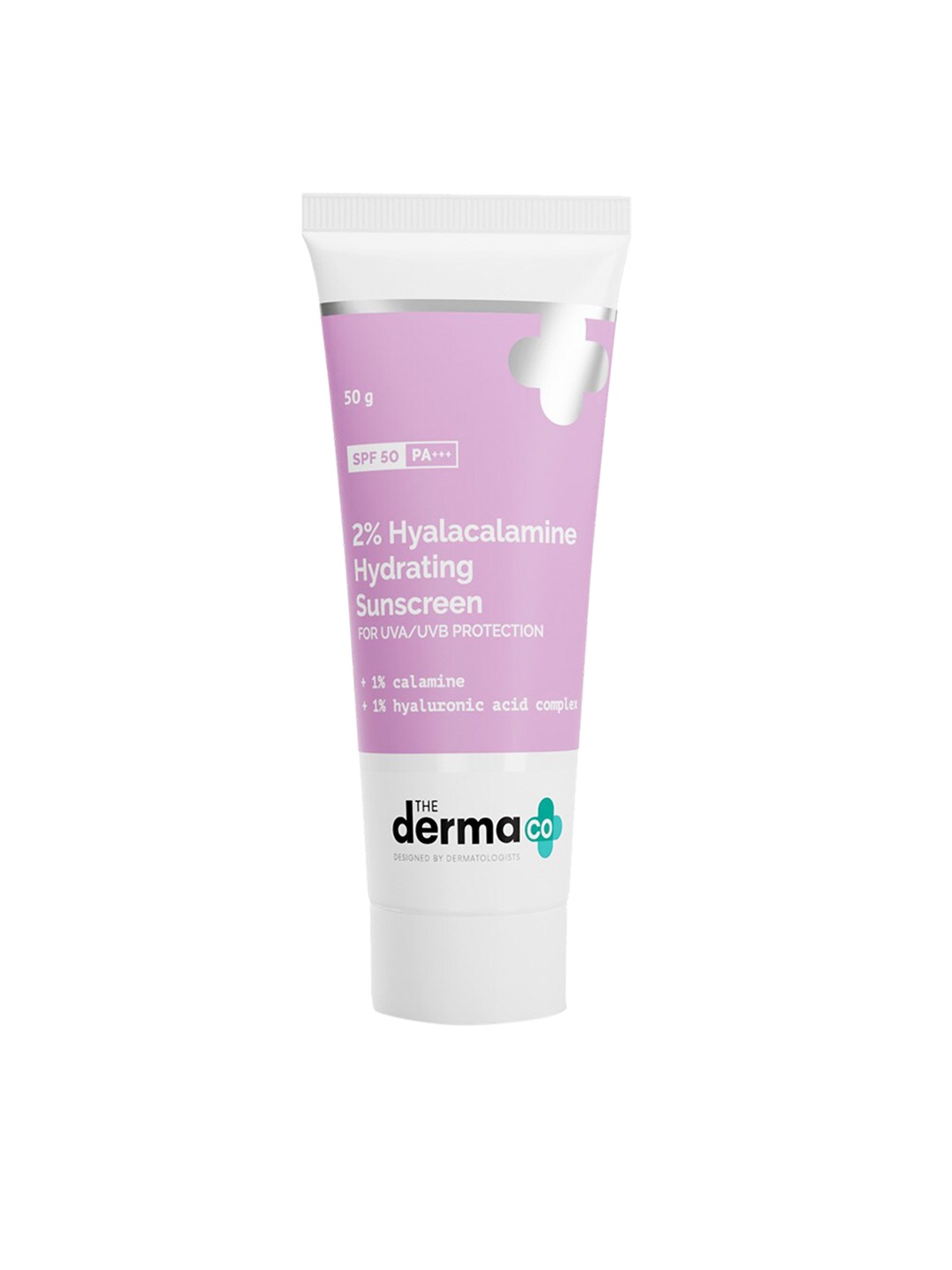 

The Derma co. 2% Hyalacalamine Hydrating Sunscreen SPF50 & PA+++ - 50g, Purple