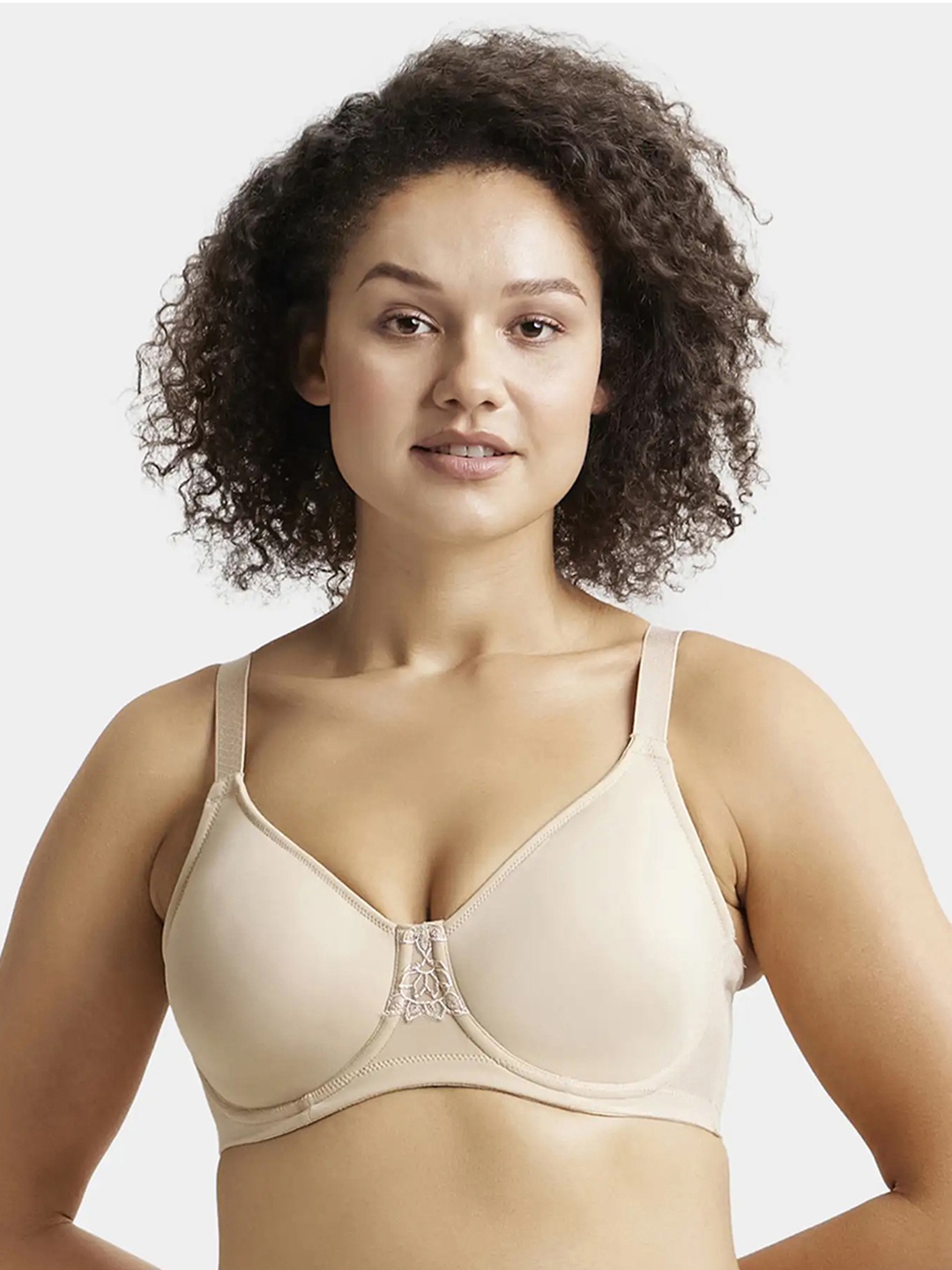 

Jockey Wired Padded Elastane Full Coverage Plus Size Bra with Broad Wings-1855, Beige