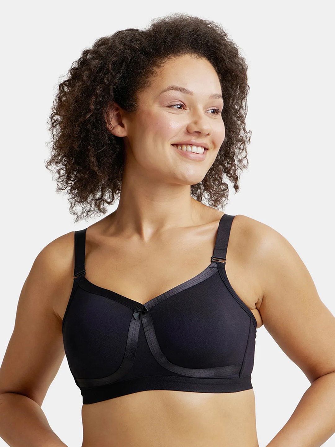 

Jockey Wirefree Non Padded Cotton Full Coverage Everyday Bra-1252, Black