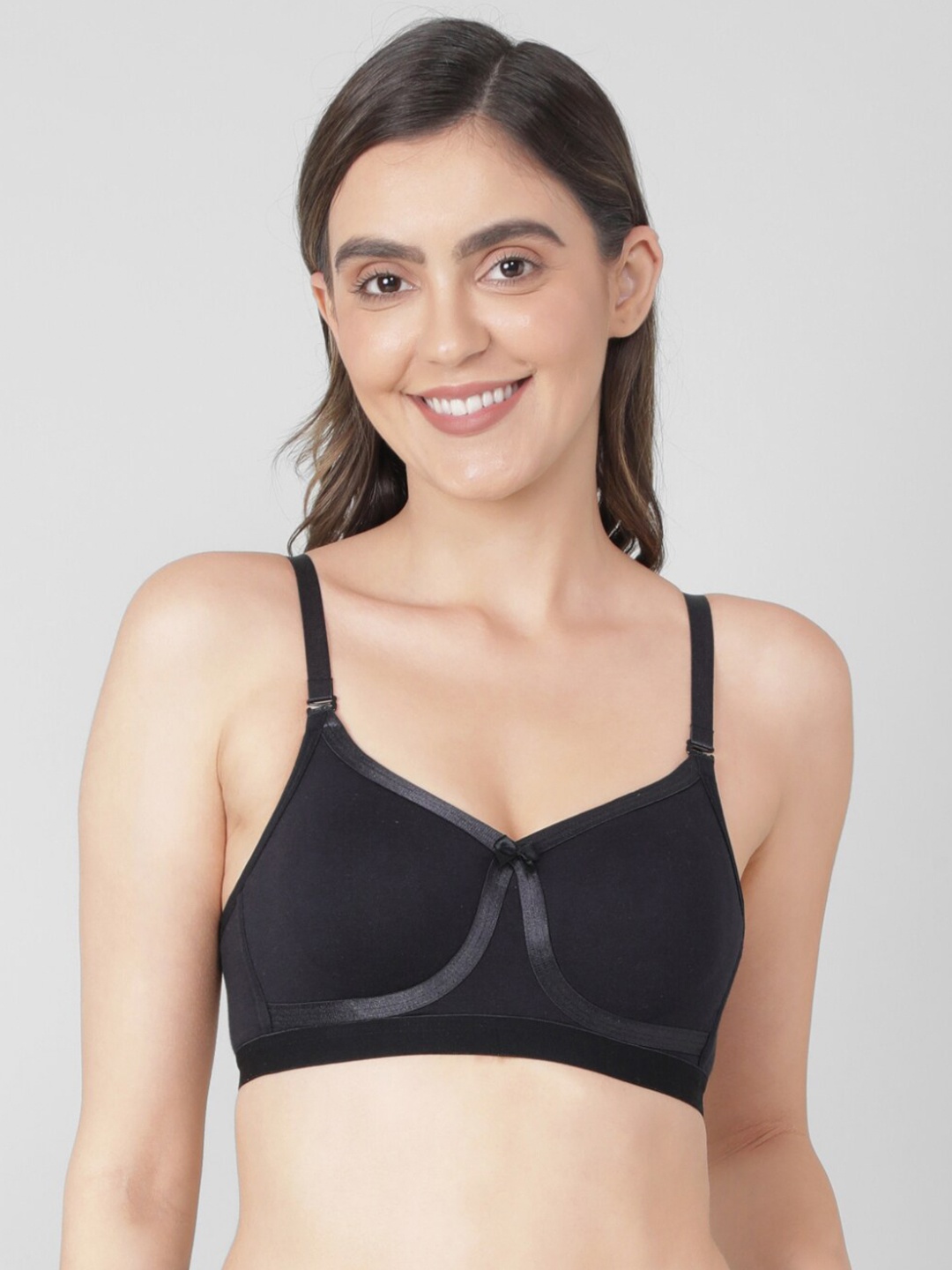 

Jockey Wirefree Non Padded Cotton Full Coverage Everyday Bra-1252, Black