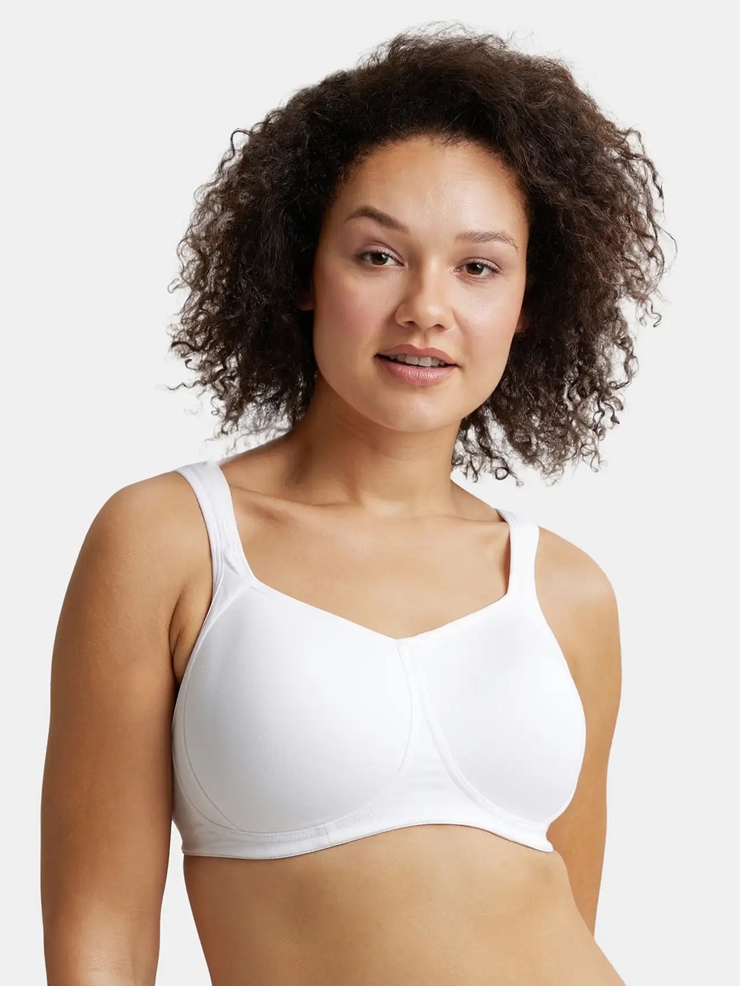 

Jockey Wirefree Padded Cotton Full Coverage Plus Size Bra with Broad Wings-FE78, White