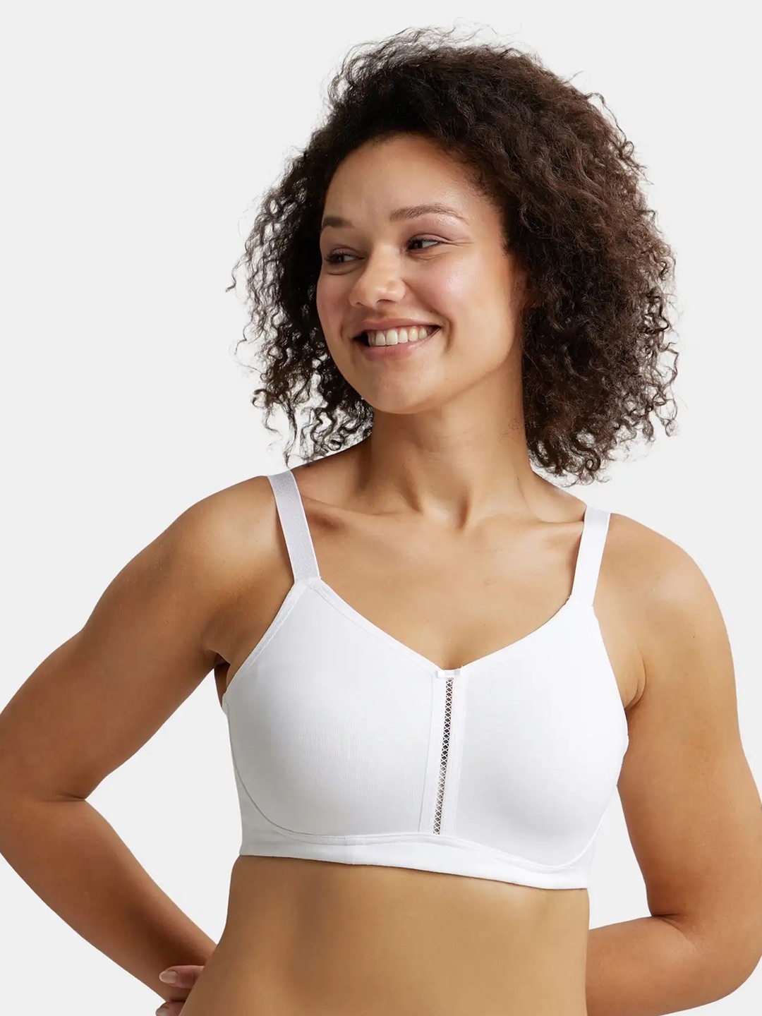 

Jockey Wirefree Non Padded Cotton Full Coverage Plus Size Bra with Broad Wings-ES27, White