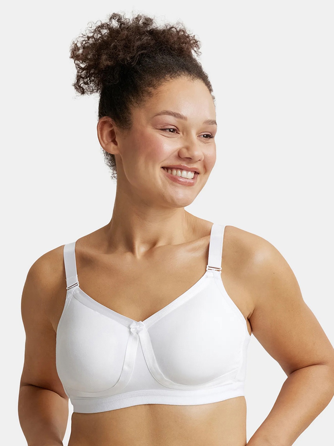 

Jockey Wirefree Non Padded Cotton Full Coverage Everyday Bra-1252, White