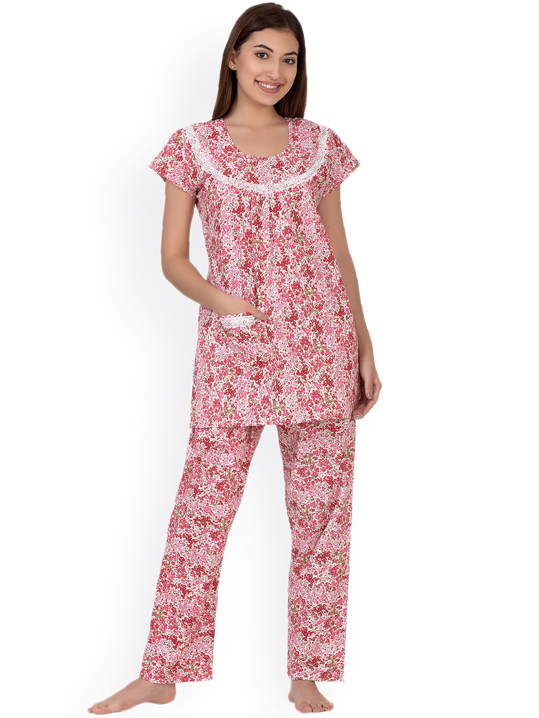 

Clovia Pink Printed Lounge Set LS0255P22