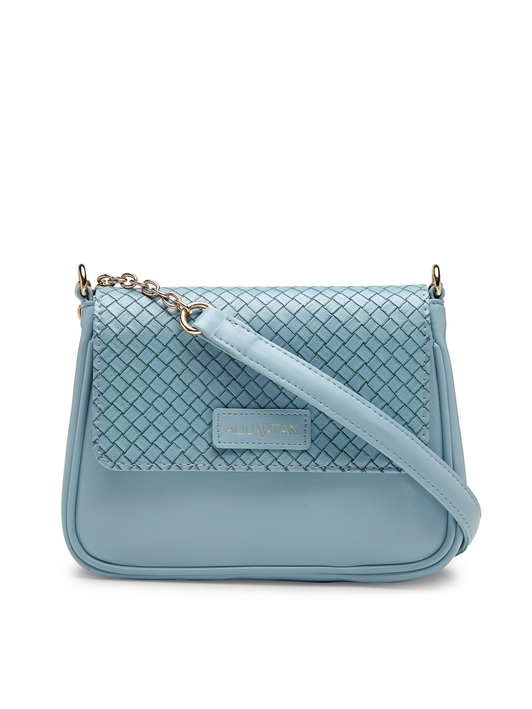 

AQUATAN Textured Structured PU Sling Bag, Blue