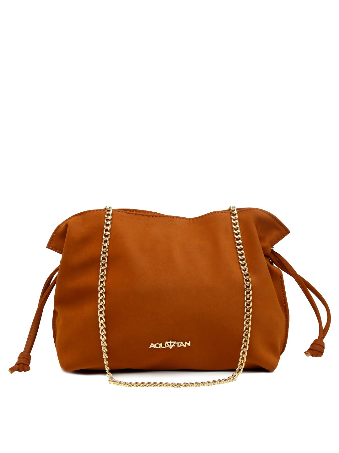 

AQUATAN Structured Drawstring Sling Bag, Rust