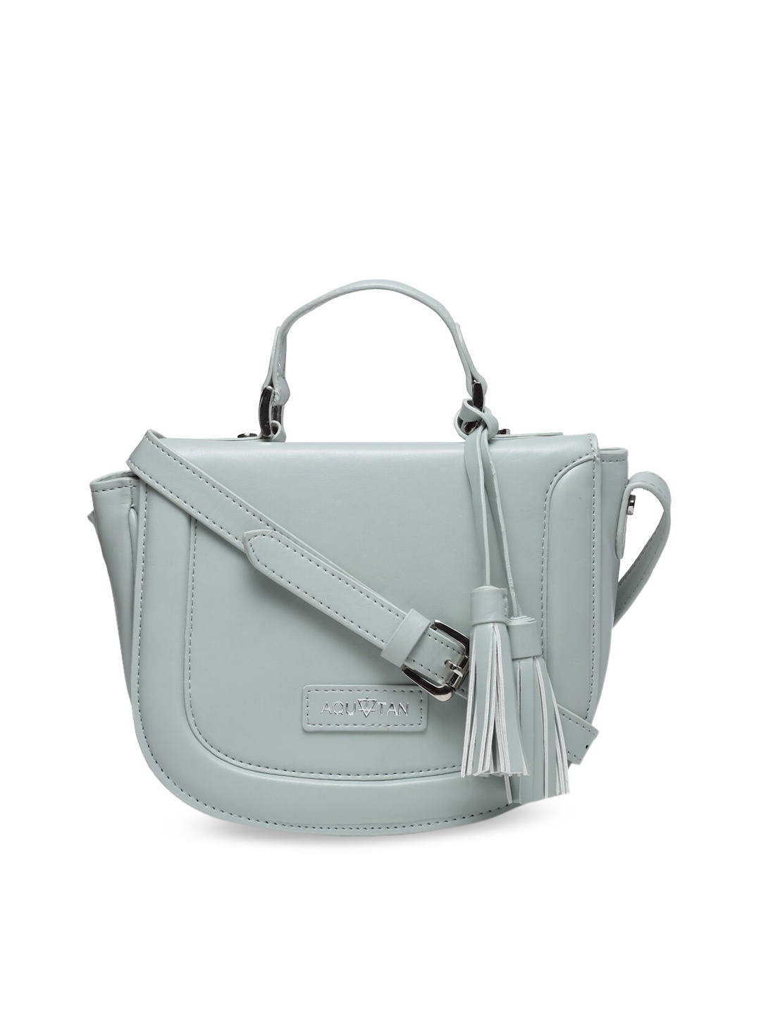 

AQUATAN Adjustable Strap Tassel Structured Satchel Handbag, Green