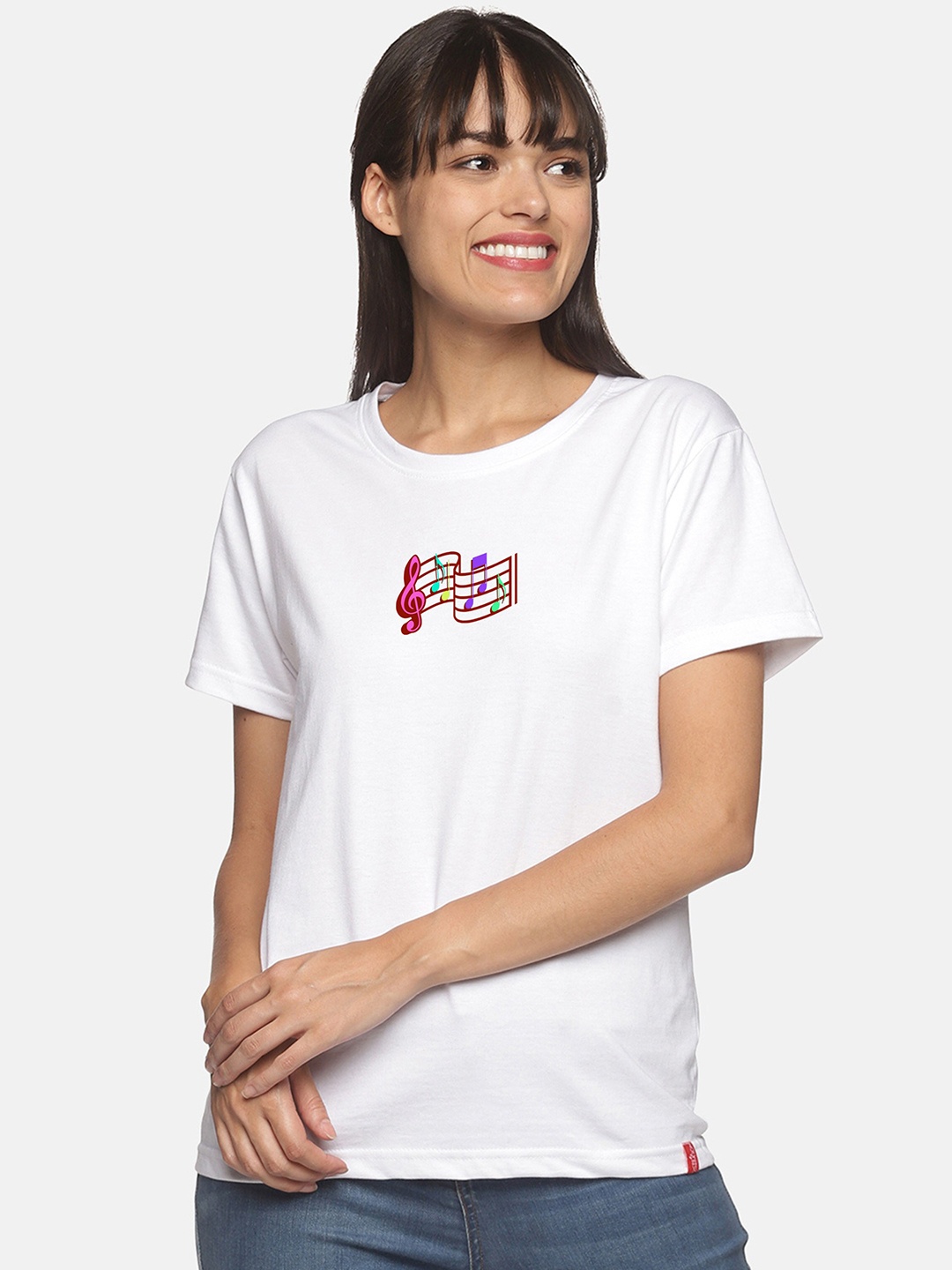 

NOT YET by us Round Neck Cotton T-shirt, White