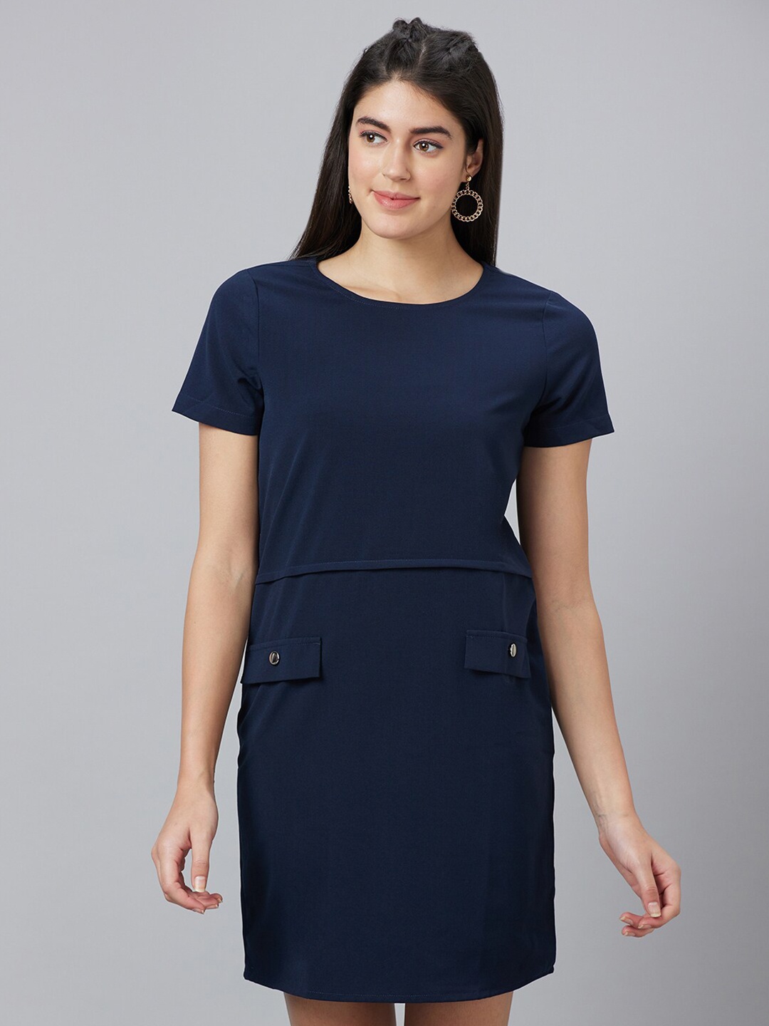 

Globus Round Neck Sheath Dress, Navy blue