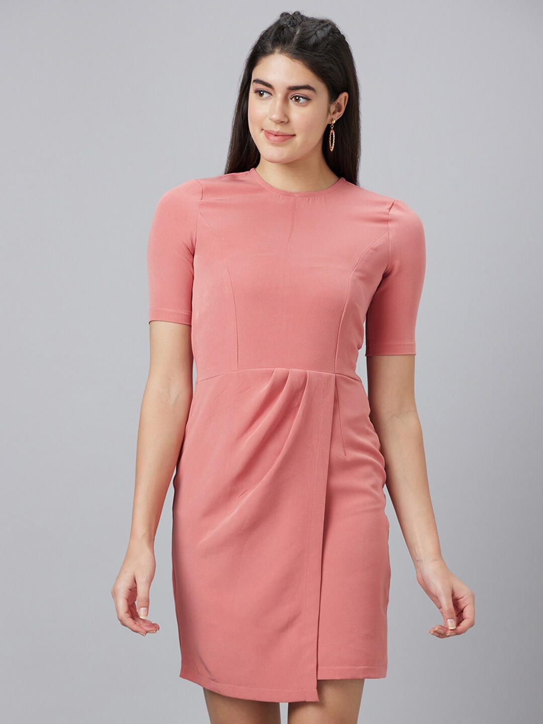 

Globus High Neck Short Sleeves Sheath Dress, Pink