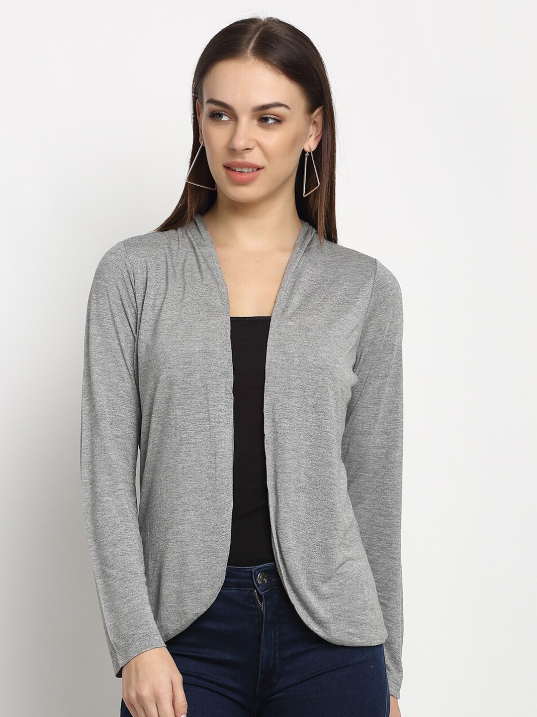 

Rute Women Cotton Open Front Shrug, Grey