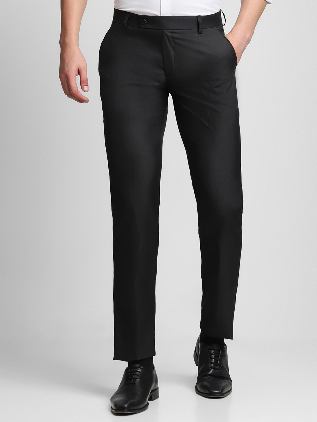 

Dennis Lingo Men Classic Slim Fit Wrinkle Free Formal Trousers, Black