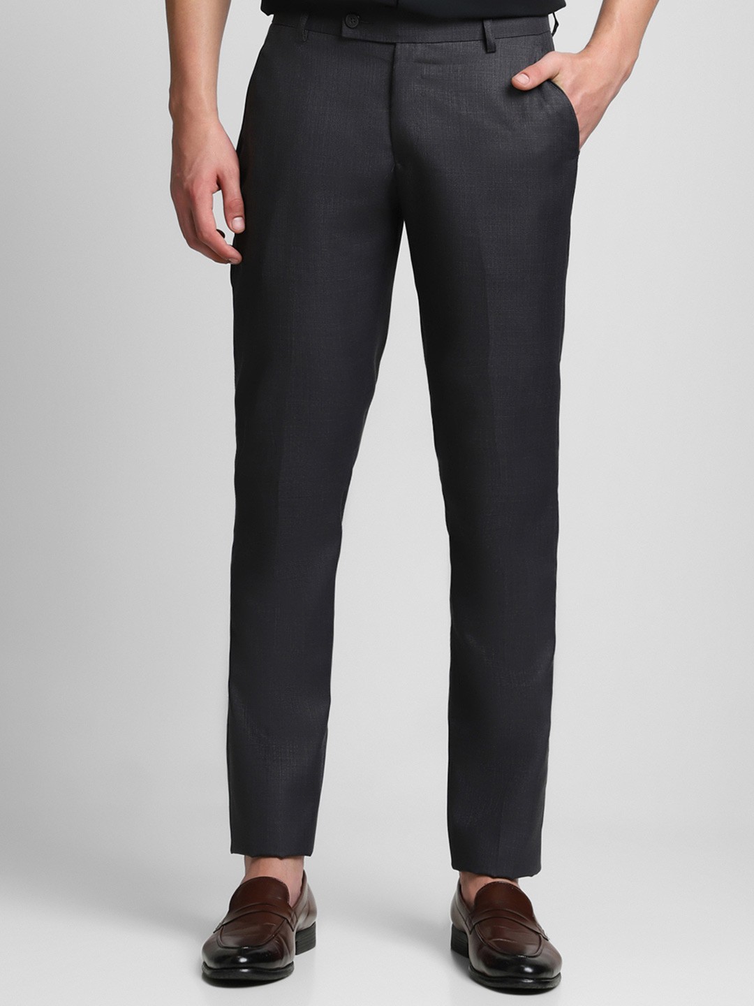 

Dennis Lingo Men Classic Slim Fit Wrinkle Free Formal Trousers, Grey