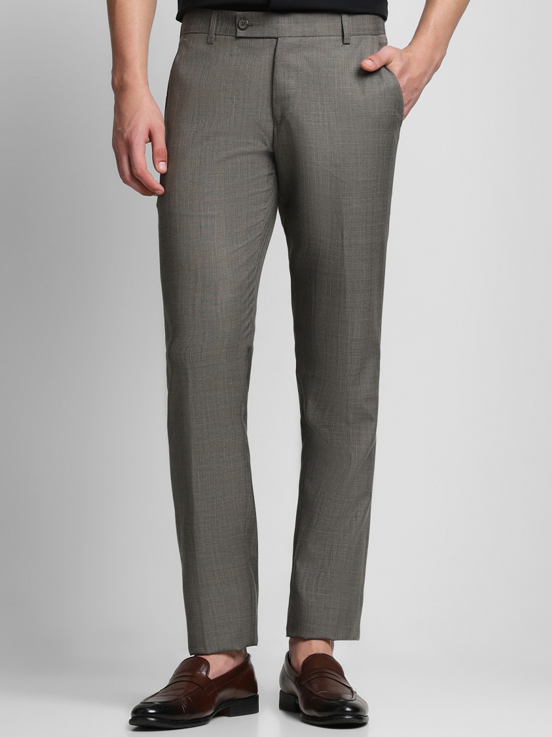 

Dennis Lingo Men Classic Slim Fit Wrinkle Free Formal Trousers, Grey