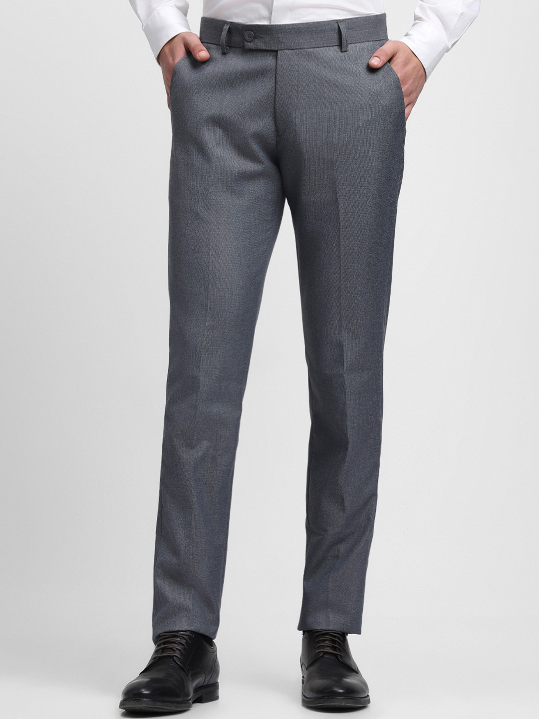 

Dennis Lingo Men Classic Slim Fit Wrinkle Free Formal Trousers, Grey
