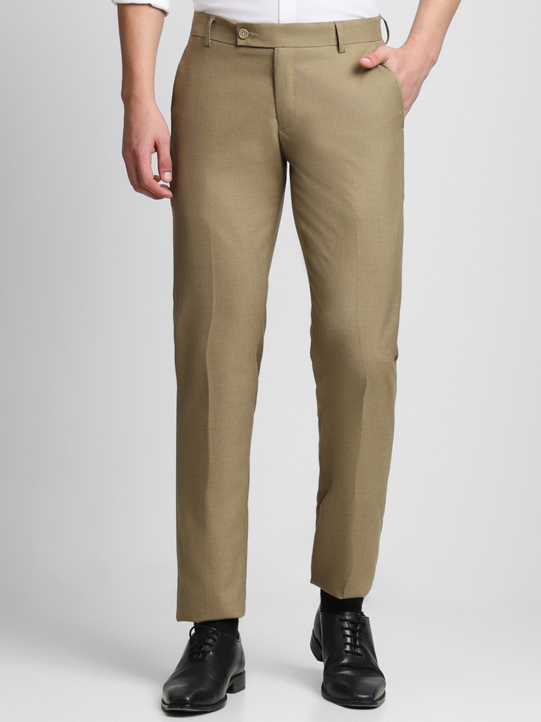 

Dennis Lingo Men Classic Slim Fit Formal Trousers, Khaki