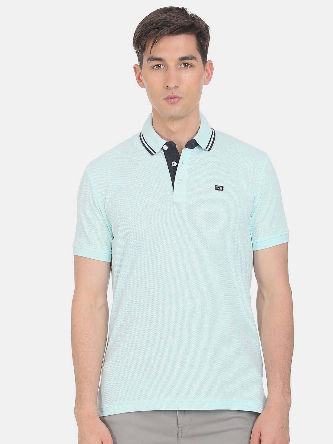 

Arrow Sport Textured Short Sleeve Polo Casual T-shirt, Green