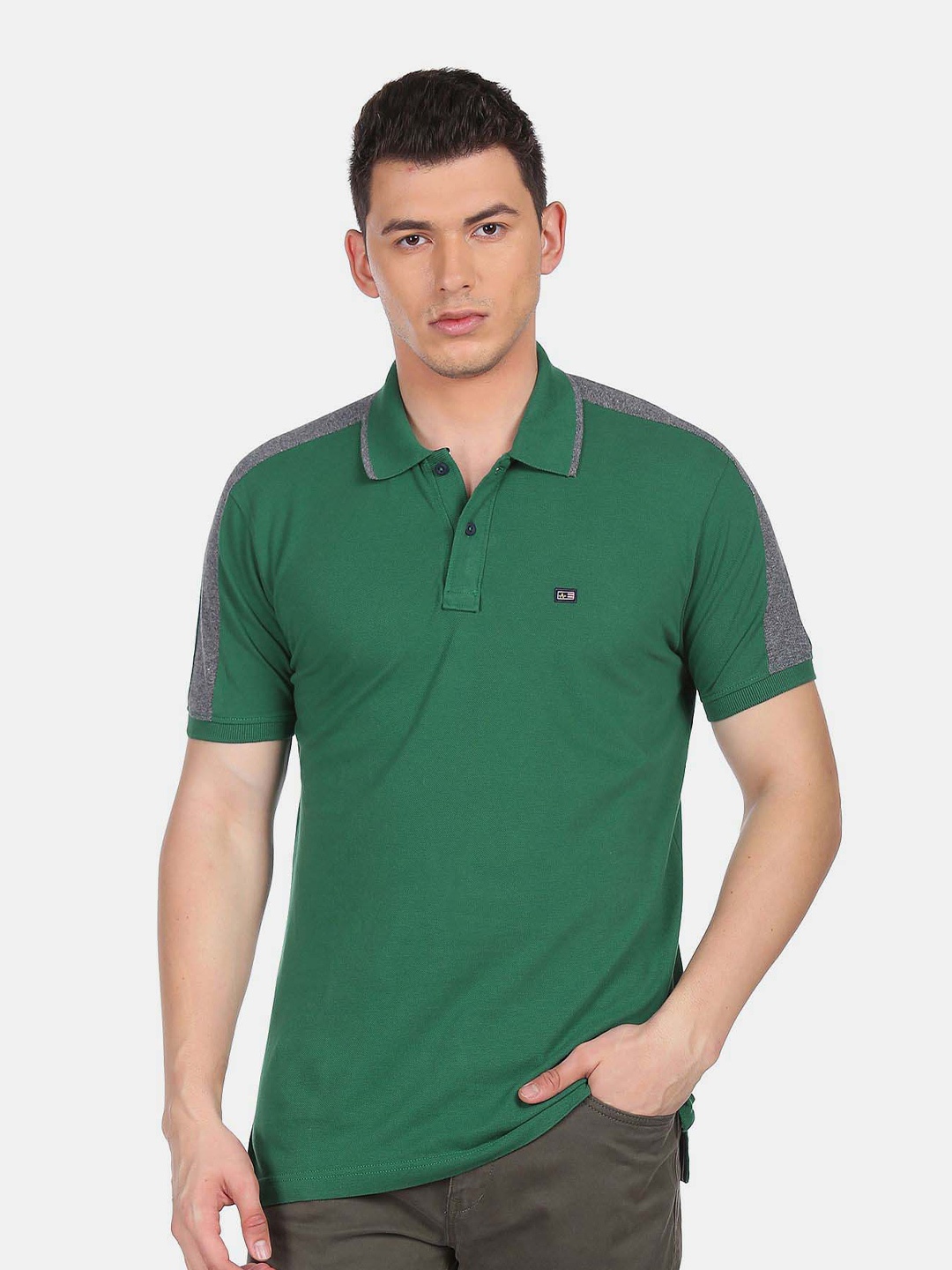 

Arrow Sport Men Polo Collar Pure Cotton T-shirt, Green