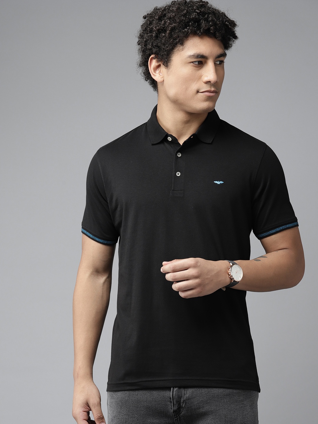 

Park Avenue Polo Collar Slim Fit T-shirt, Black