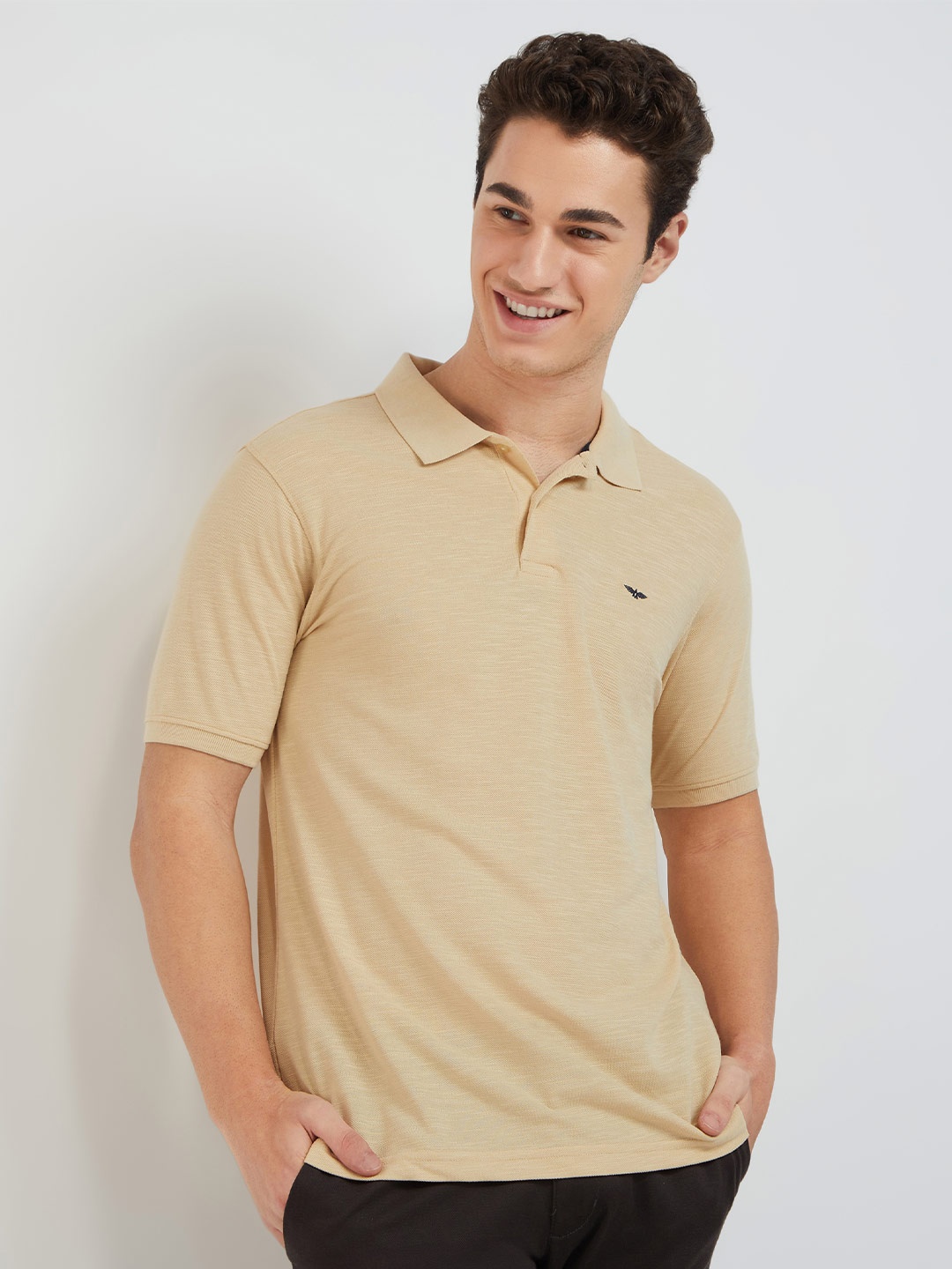 

Park Avenue Cotton Rich Polo Collar Slim Fit T-shirt, Beige