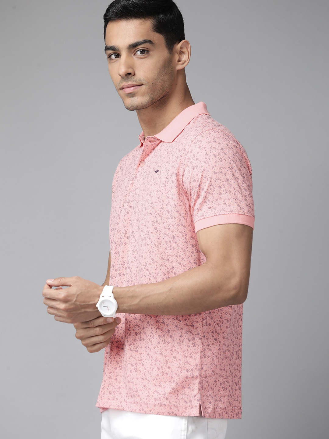 

Park Avenue Cotton Rich Polo Collar Slim Fit T-shirt, Peach