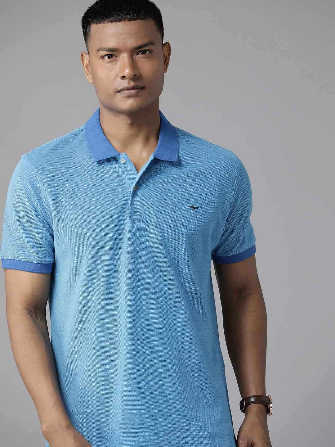 

Park Avenue Men Polo Collar Slim Fit T-shirt, Blue