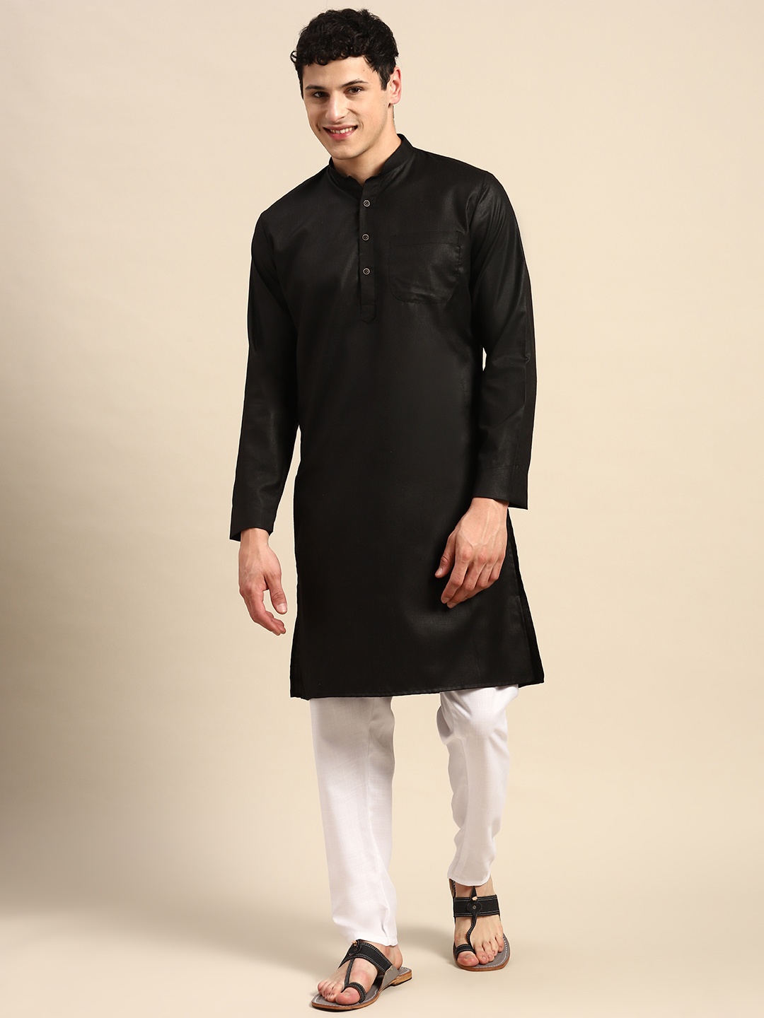 

Molly & Michel Pure Cotton Kurta with Pyjamas, Black