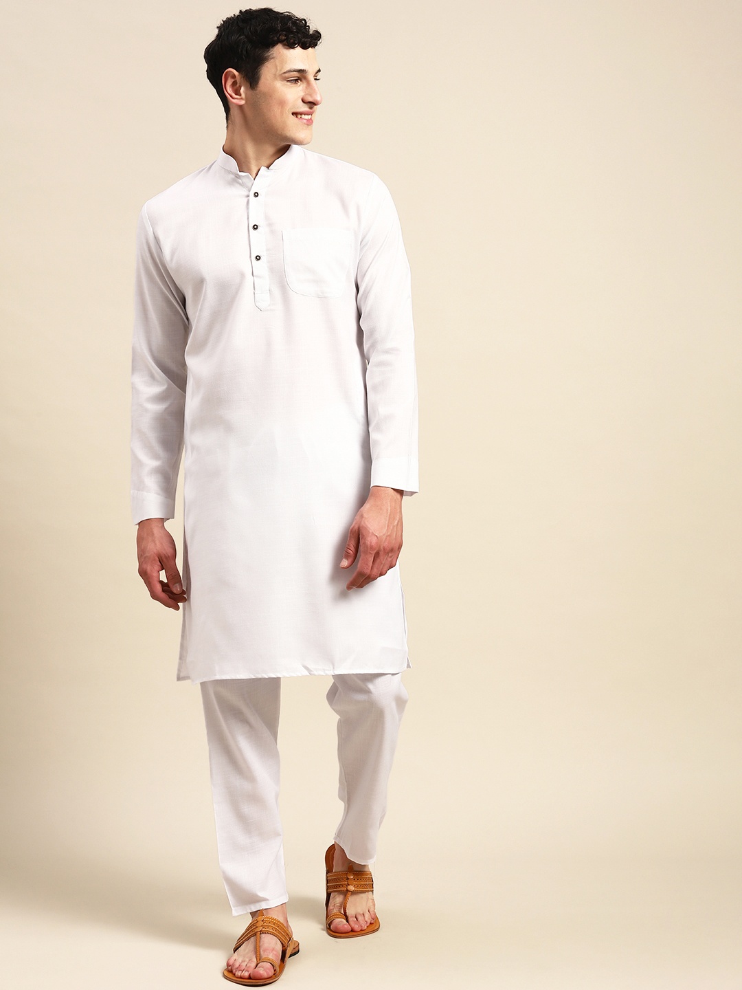 

Molly & Michel Pure Cotton Kurta with Pyjamas, White