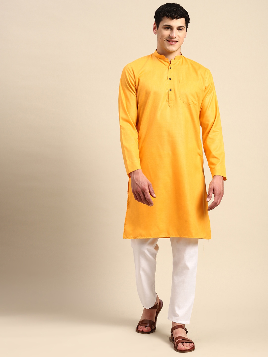 

Molly & Michel Pure Cotton Kurta with Pyjamas, Yellow