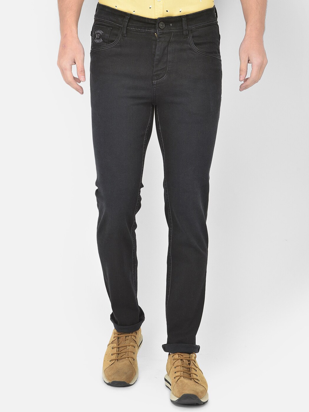

Canary London Men Smart Straight Fit Stretchable Jeans, Black