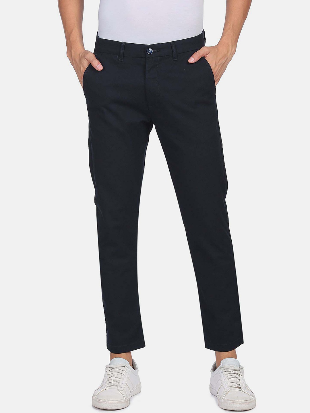 

Arrow Sport Men Skinny Fit Low-Rise Chinos Trousers, Blue