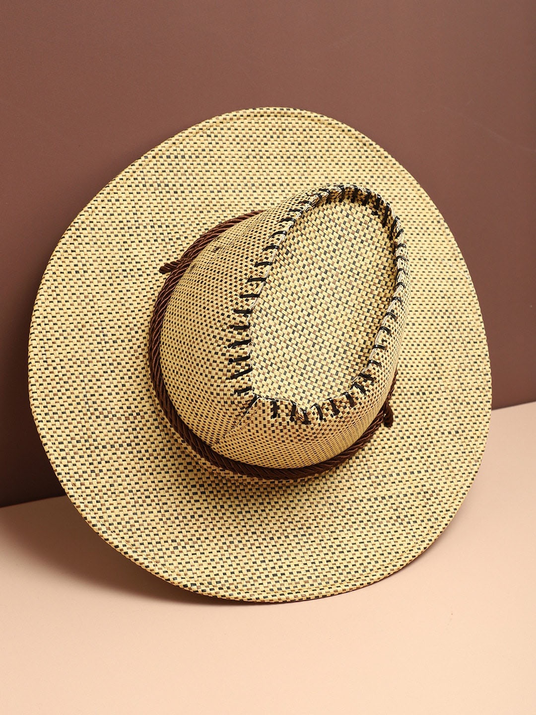 

HAUTE SAUCE by Campus Sutra Women Textured Cowboy Hat, Beige