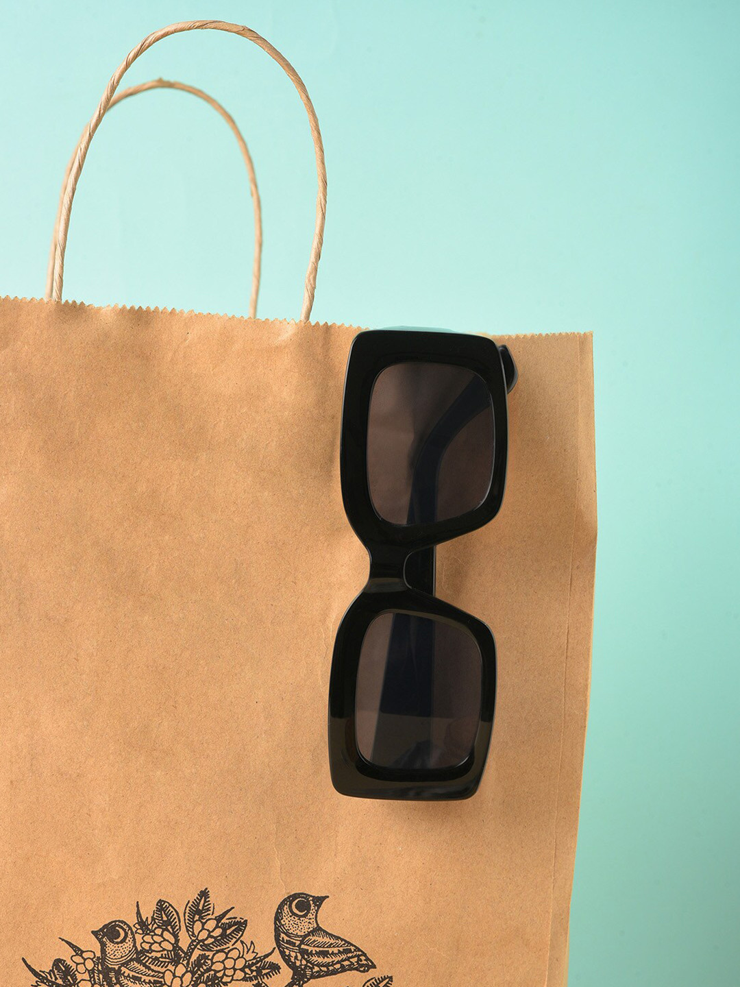 

HAUTE SAUCE by Campus Sutra Women Rectangle Sunglasses SUM23_HSSG1003, Black