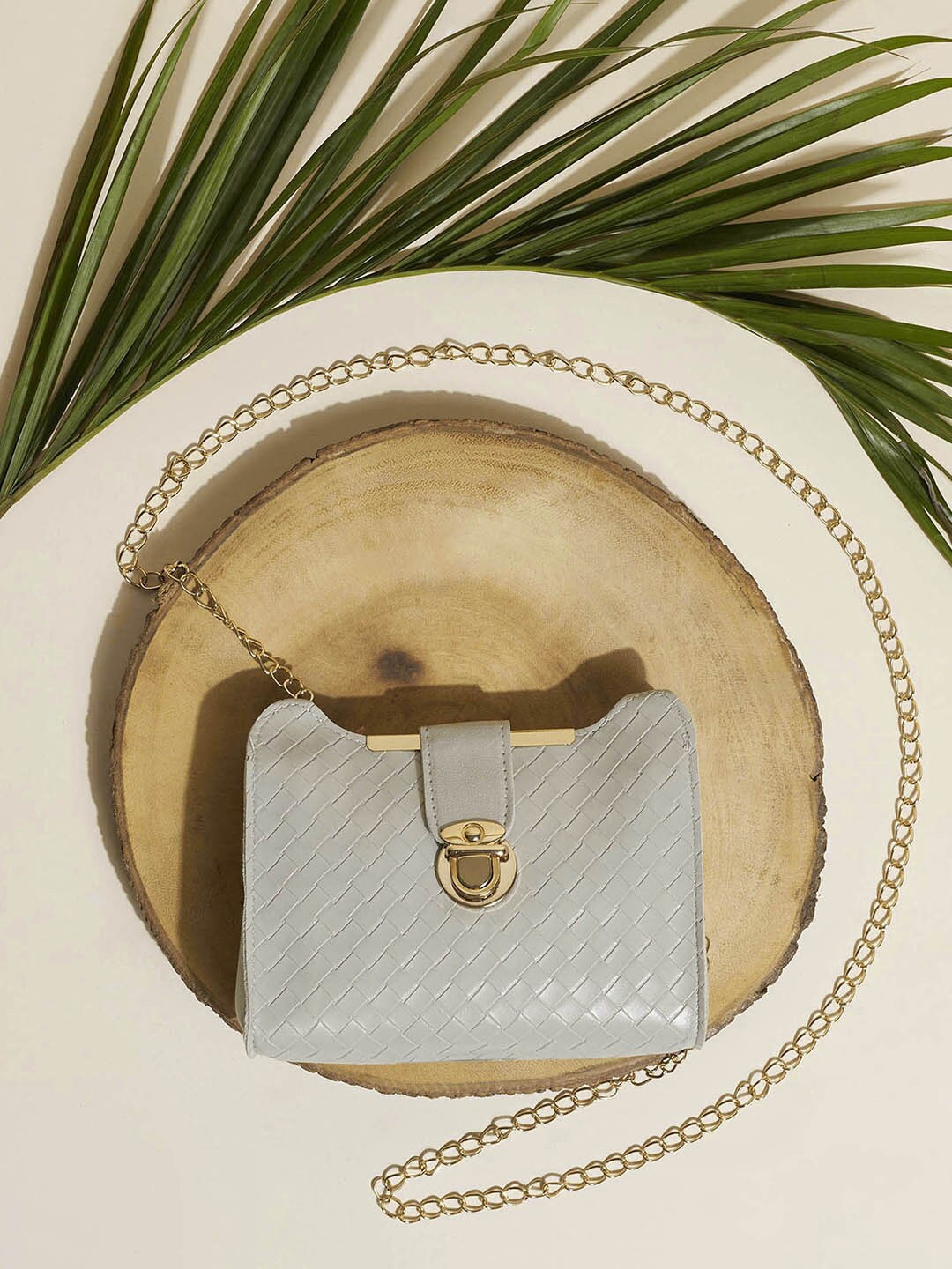 

HAUTE SAUCE by Campus Sutra Textured Structured Sling Bag, Grey