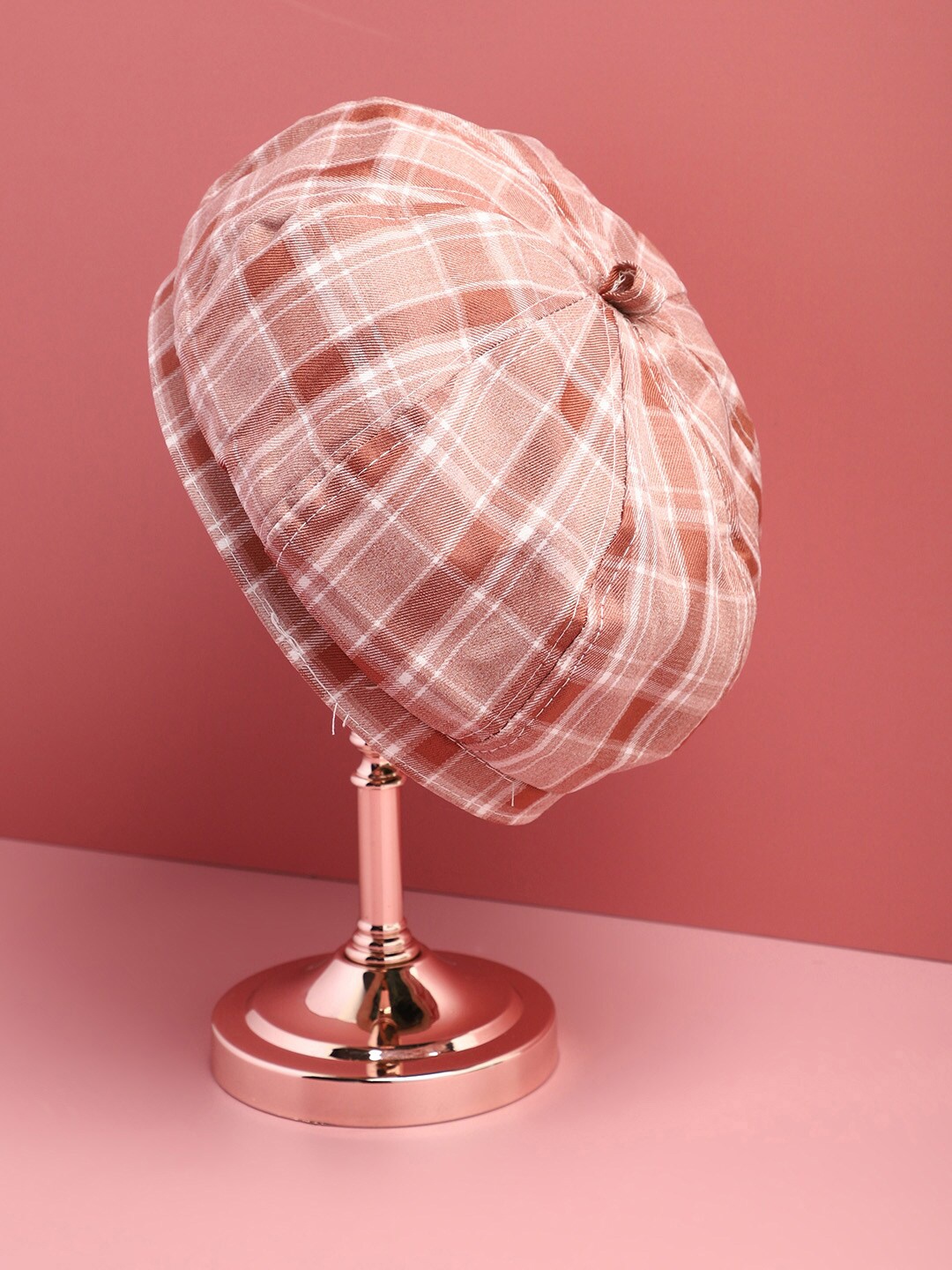 

HAUTE SAUCE by Campus Sutra Women Checked Bakerboy Hat, Brown