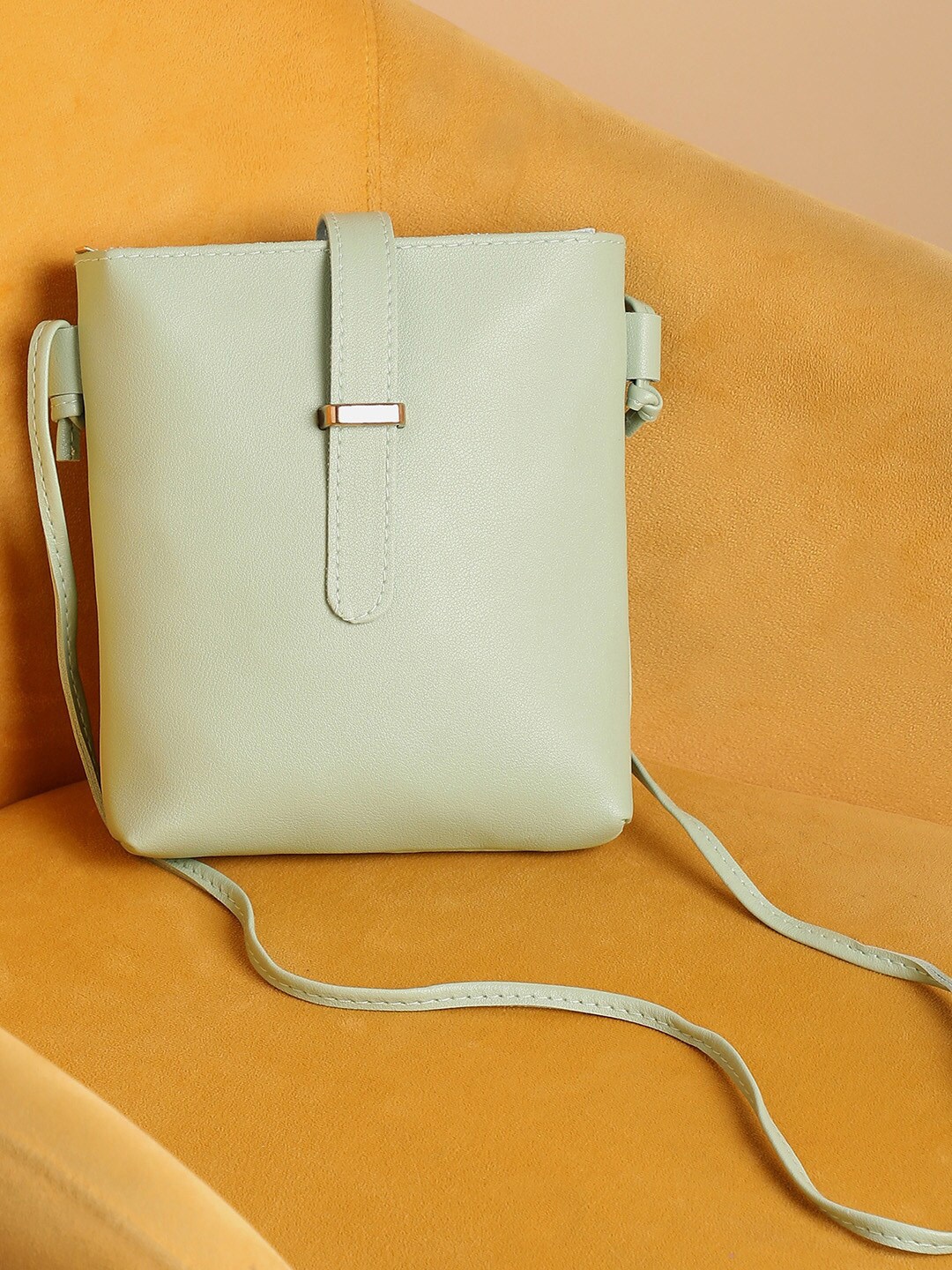 

HAUTE SAUCE by Campus Sutra Textured Structured Sling Bag, Green