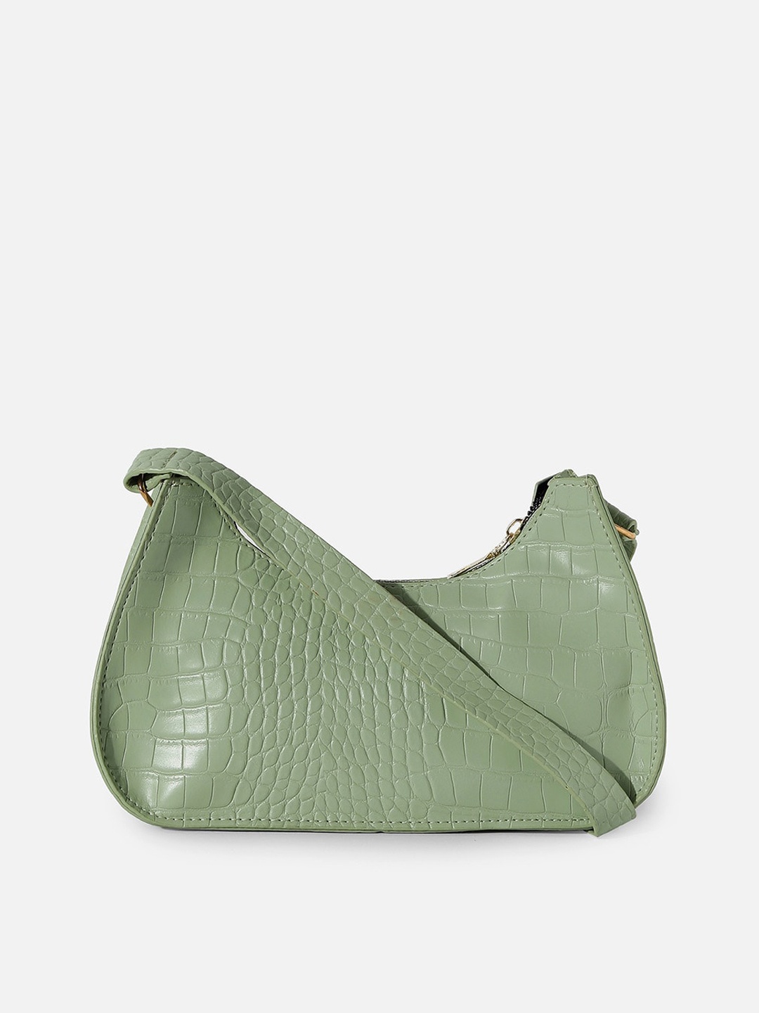 

HAUTE SAUCE by Campus Sutra Textured Structured Handheld Bag, Green