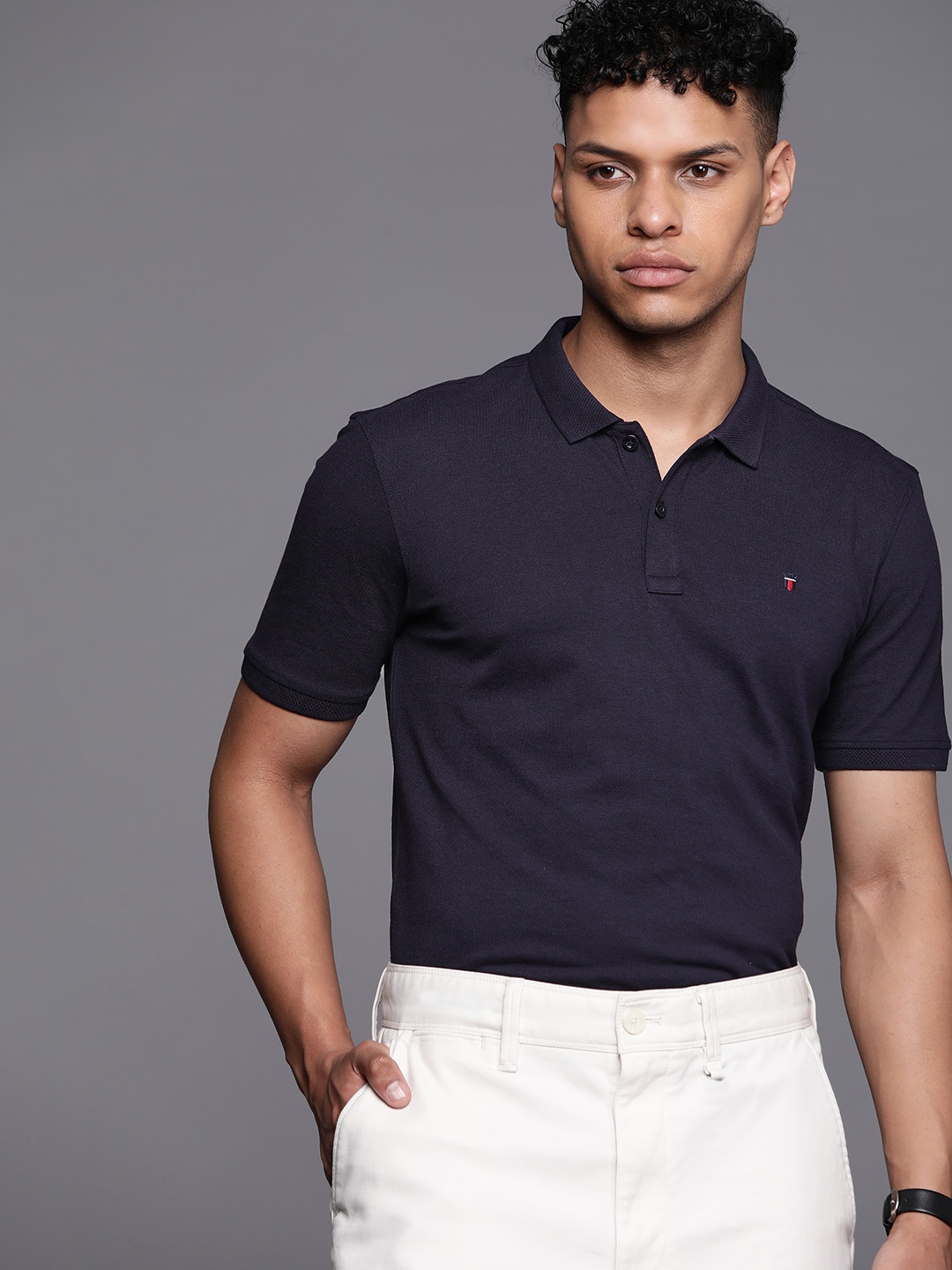 

Louis Philippe Sport Polo Collar T-shirt, Navy blue