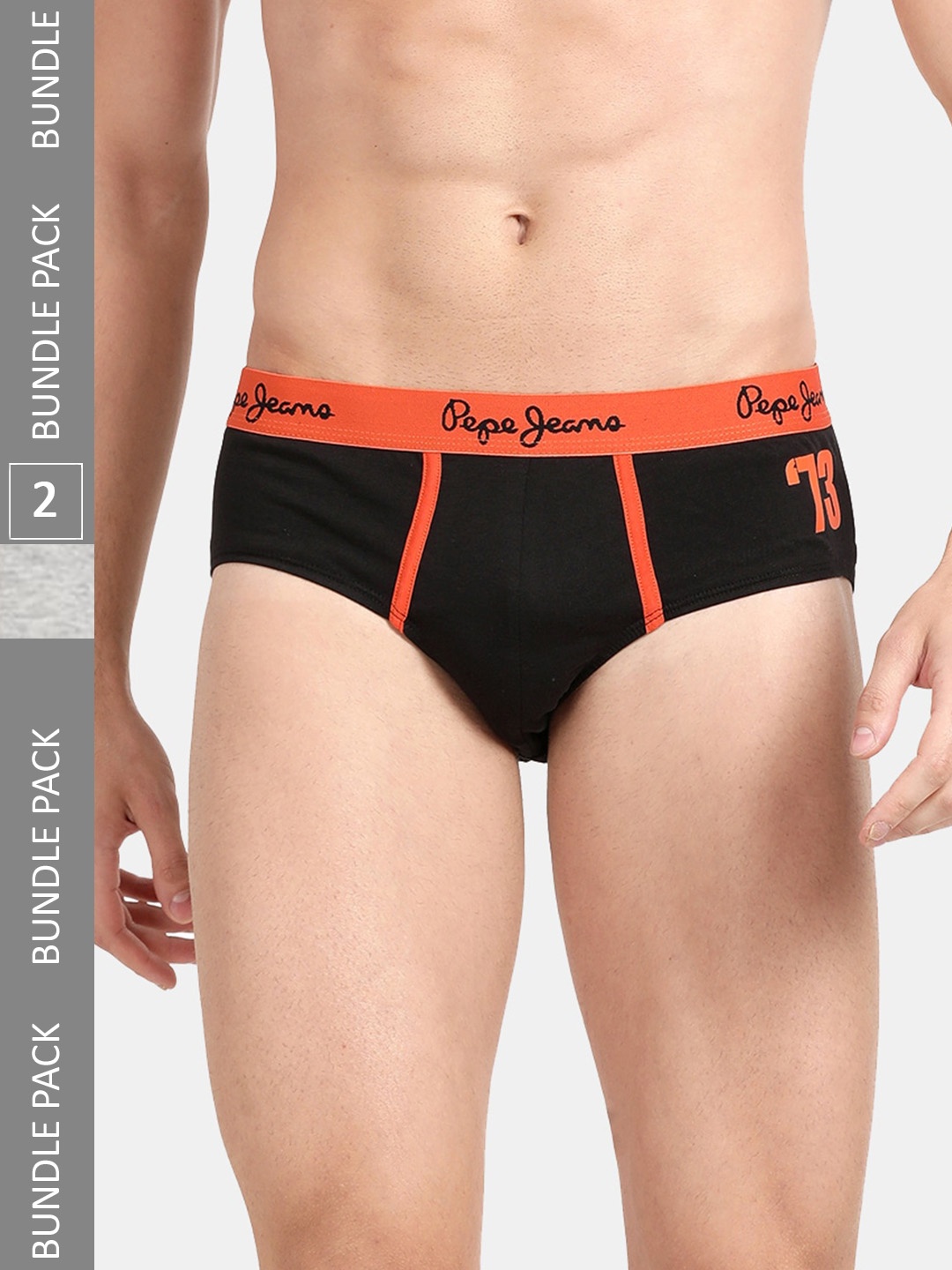 

Pepe Jeans Men Pack Of 2 Anti-Microbial Cotton Basic Briefs, Black
